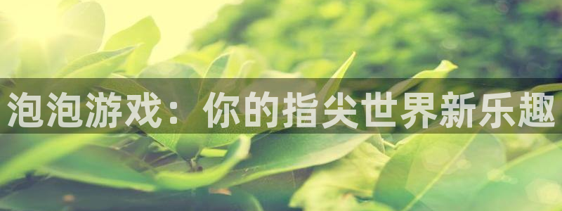 杏鑫平台总代理地址：泡泡游戏：你的指尖世界新乐趣